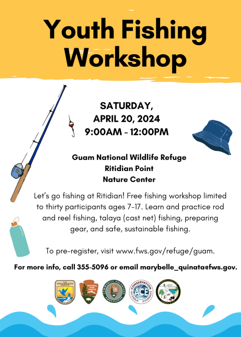 Youth fishing workshop open to youth ages 7-17. 