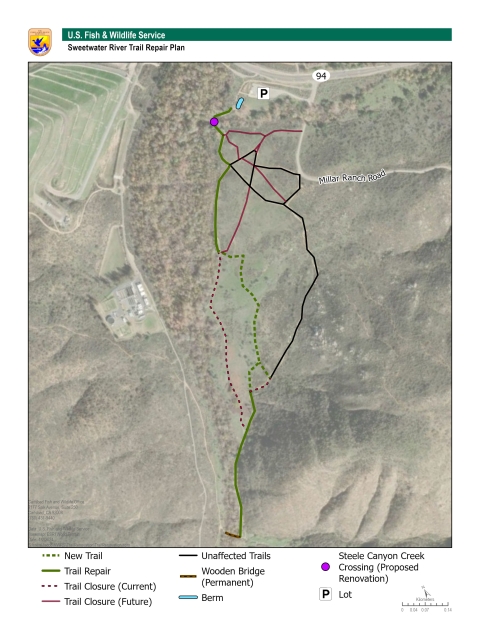 Map of the Sweetwater River Trail Repair Plan