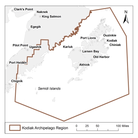 Kodiak Archipelago 2024 Map for Migratory Bird Subsistence Harvest