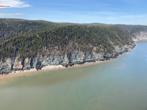 aerial view of mountain coast 