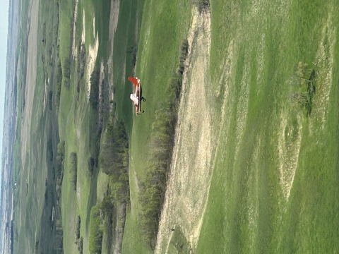 aerial view of an airplane in flight