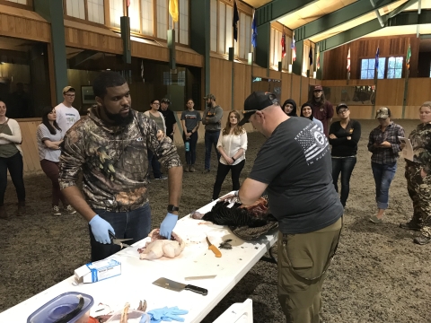 Game cleaning and processing demo at Blackwater Refuge