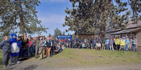 A group photo during an Earth Day event at Turnbull NWR
