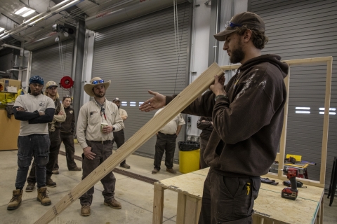 Staff instructing class