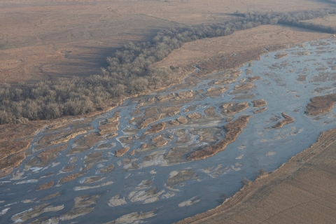 Aerial view of the Platte River taken by Mallory Jaymes