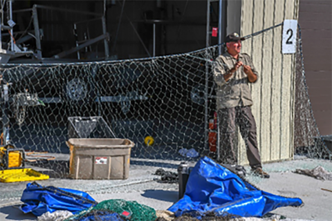 Repairing a Gill Net