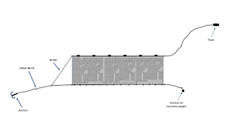 Standard Gill Net Benthic Set in River Current