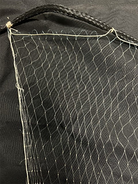 Single Selvage at side of gill net.