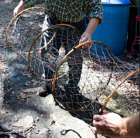  Hoop net with four fiberglass hoops