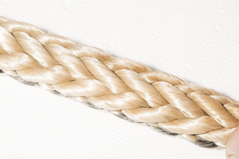 Braided line: made from multiple strands that are woven together