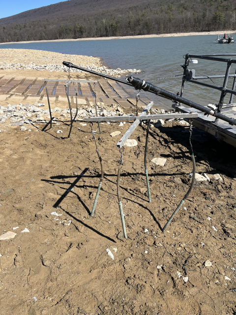 Large diameter boom dropper electrodes