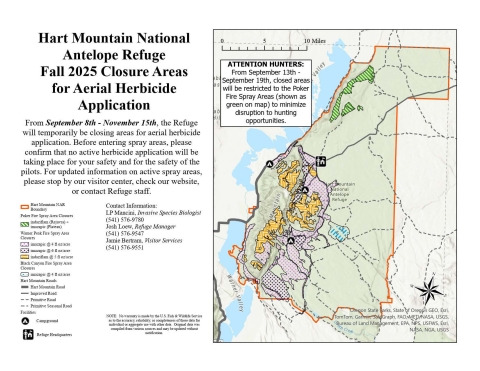 Map of Herbicide Application areas at Hart Mountain NWR