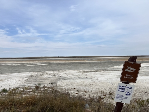 Drumbo boat ramp at Bowdoin NWR with no water. 