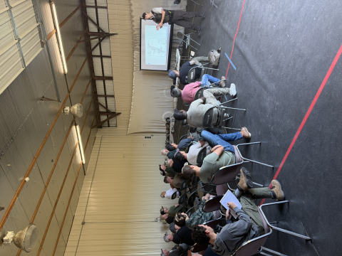 Law Enforcement Officer Mike McMenamin leads a presentation at the Waterfowl Hunting Workshop at Wallkill River National Wildlife Refuge