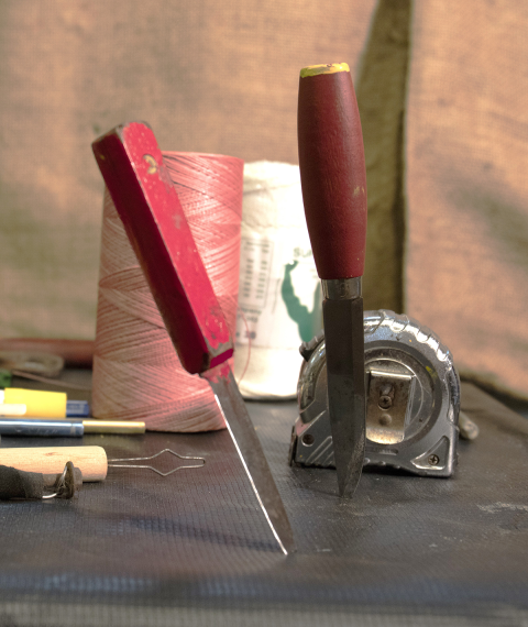 Knives for cutting twine and line