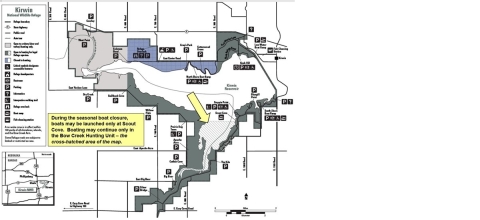 Seasonal Boat Closure - Map of KNWR