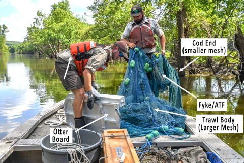Fyke/ATF installed in a trawl.