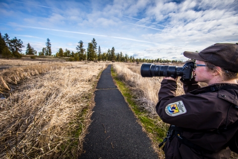Ranger Laurel Smith taking a photo