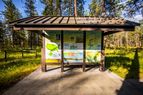 An interpretive panel in 3 parts