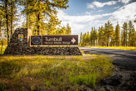 Entrance sign at Turnbull NWR