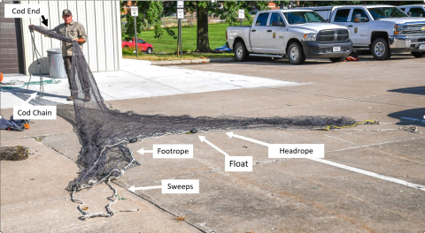 A Benthic trawl used for capturing sturgeon in the Missouri River
