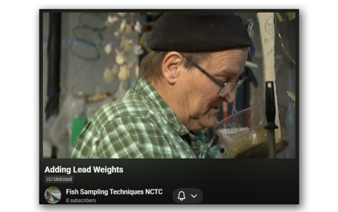 Adding lead weights to a leadline.