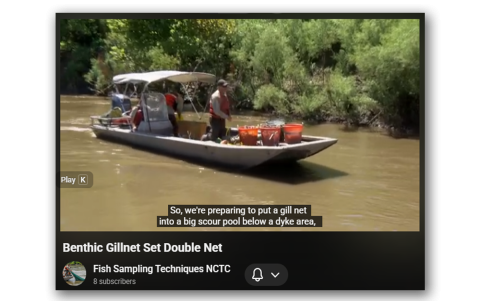 Benthic gill net set with 2 gill nets tied together: