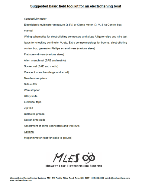 Tricks of the Trade Electrofishing Items