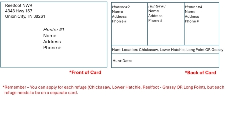 This is what the turkey quota hunt application card should look like after completed