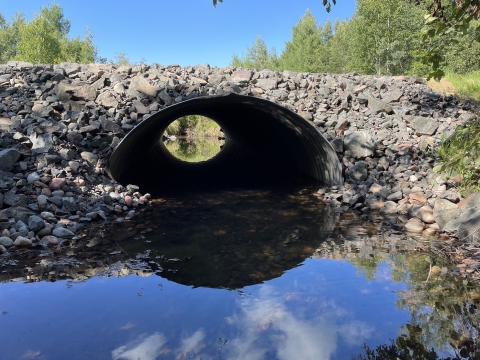 New culvert installed on Wilson Creek replaced an aging and undersized culvert that was a barrier to the passage of brook trout