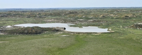 Stock ponds or soil conservation ponds near Miles City, Montana