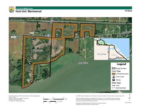 For more information on Ottawa National Wildlife Refuge hunting maps call (419) 898-0014 or visit 14000 West State Route 2 Oak Harbor, OH 43449-9485