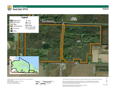 For more information on Ottawa National Wildlife Refuge hunting maps call (419) 898-0014 or visit 14000 West State Route 2 Oak Harbor, OH 43449-9485