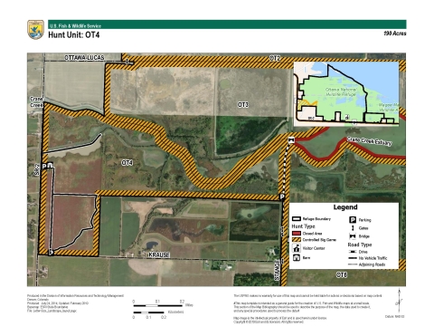 For more information on Ottawa National Wildlife Refuge hunting maps call (419) 898-0014 or visit 14000 West State Route 2 Oak Harbor, OH 43449-9485