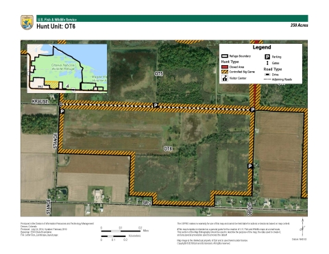 For more information on Ottawa National Wildlife Refuge hunting maps call (419) 898-0014 or visit 14000 West State Route 2 Oak Harbor, OH 43449-9485