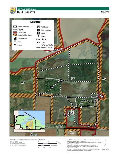 For more information on Ottawa National Wildlife Refuge hunting maps call (419) 898-0014 or visit 14000 West State Route 2 Oak Harbor, OH 43449-9485