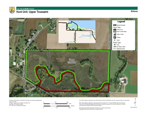 For more information on Ottawa National Wildlife Refuge hunting maps call (419) 898-0014 or visit 14000 West State Route 2 Oak Harbor, OH 43449-9485