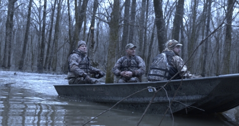 Waterfowl hunters boat around Arkansas’ Bayou Meto Wildlife Management Area