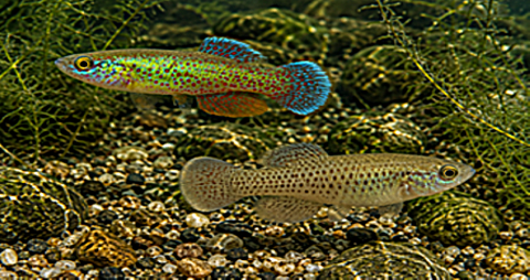 Barrens Topminnow (Fundulus julisia) Male and Female