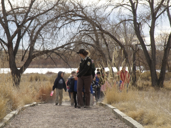 Park Ranger leads a group of students on a field trip