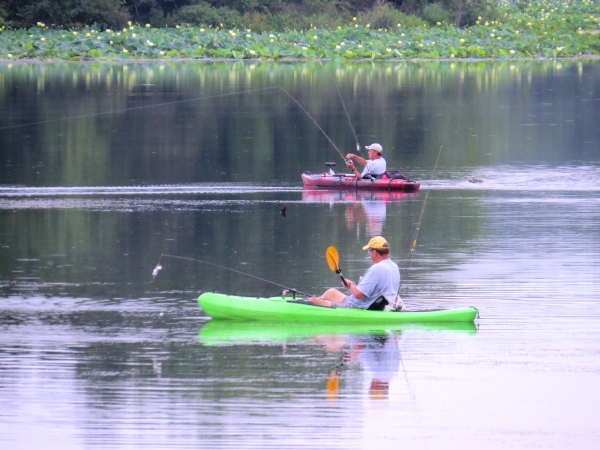 Two kayakers in Richart Lake
