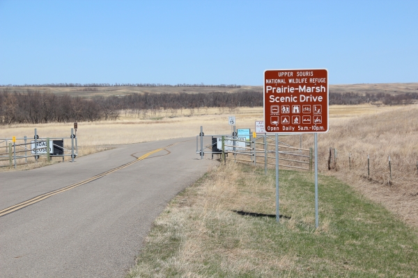 Entrance Sign to the Prairie-Marsh Scenic Drive at Upper Souris NWR
