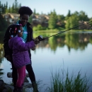 Photo of kids fishing at a lake