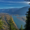 View from the top of Beacon Rock looking east over Pierce NWR and down the Columbia River