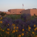 Sevilleta NWR Visitor Center with purple sage in bloom