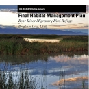 Cover of Bear River Migratory Bird Refuge 2021 Habitat Management Plan shows picture of a wetland and text stating it's the habitat management plan.