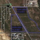 Aerial image with two prescribed burn units marked.
