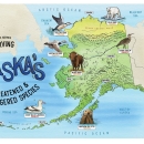An image of Alaska with all of the listed species overlain onto it. 