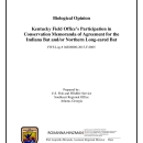 Kentucky Field Office's Participation in Conservation Memoranda of Agreement for the Indiana Bat and/or Northern Long-eared Bat