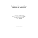 Central Texas Karst Invertebrates Taxonomy